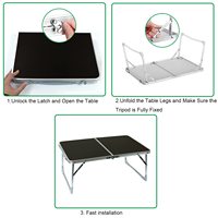 Petite table pliante légère et portable en aluminium pour le camping, le pique-nique et le barbecue.