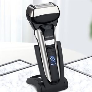 MENGLIR 5598 Elektrisch scheerapparaat, 4 mesjes, 13000 RPM motor, uitklapbare bakkebaardtrimmer, LED-powerdisplay, wasbaar oplaadbaar scheerapparaat - Product Image 6