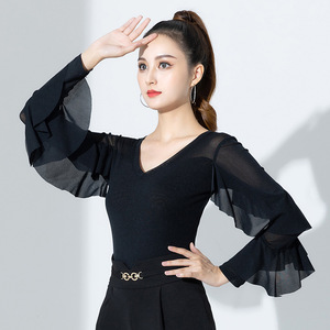 Blusa de baile latino de salón de práctica para <span class=keywords><strong>mujer</strong></span> - Product Image 5