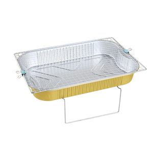 Disposable <b>BBQ</b> Grill Foil Box <b>Large</b> Capacity With Rack For Outdoor Portable Grilling - Product Image 1