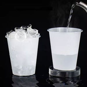 Gobelets jetables en PP à paroi simple de 400 ml (14 oz) avec logo personnalisé, 90 mm, écologiques, pour smoothies, boissons, bubble tea, jus, avec couvercles en plastique rigide - Product Image 3