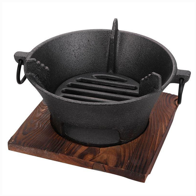 Stove with wooden base
