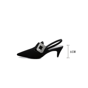 Classique design élégant à talons hauts noir cool printemps été sandales à talons hauts femmes avec brillant perceuse - Product Image 6