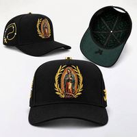 Casquette 5 panneaux de luxe sportive réglable personnalisée, nouvelle collection, avec broderie Saint-Jacques, doublure en satin de soie et épinglette en métal ornée de strass, vente en gros