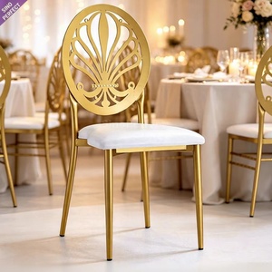 Chaises Napoléon empilables en métal doré pour hôtels, mariages et événements – Fournisseur en gros du Guangdong - Product Image 1