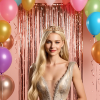 YACHEN Couronne Tiara de Luxe en Alliage et Strass, Accessoire de Cheveux pour Fête d'Anniversaire, Tiare de Reine, Cadeau Très Vendu