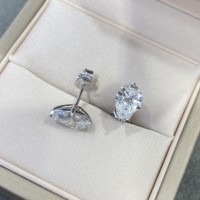 Boucles d'oreilles de créateur plaquées or 18 carats sur mesure, certificat IGI, diamants de laboratoire, boucles d'oreilles clous tendance pour femmes