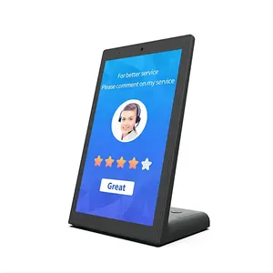 OEM L Shape 10.1 Inch Touch Screen Customer Feedback Evaluator Restaurant Ordering Rj45 Optional POE NFC Desktop Android Tablet