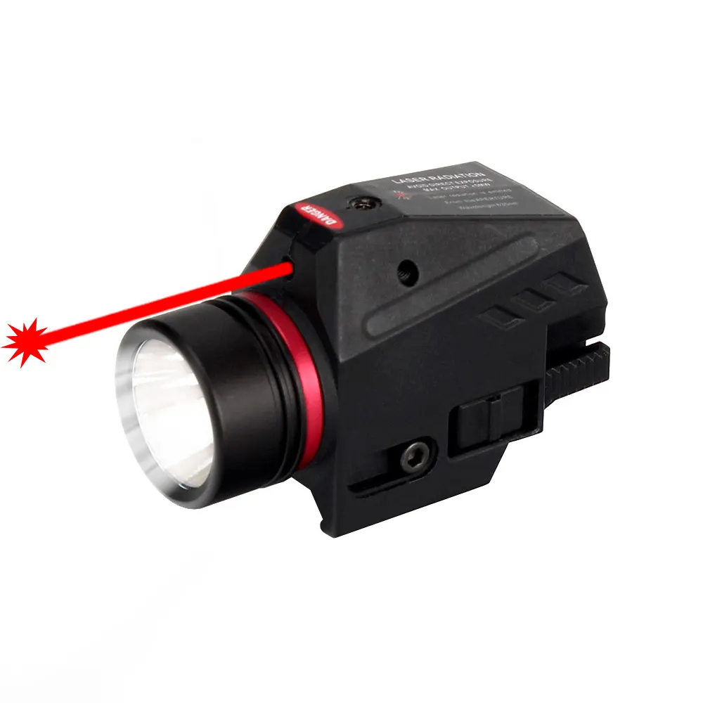 OEM ODM 150 Lumen Red Laser Light Combo 20mm Mount Tactical LED Light Hunting Sight Scope Mini Red Laser Sight Flashlight