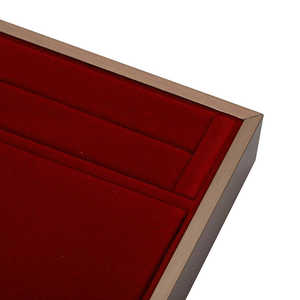 Light Luxury <b>Red</b> Velvet Lining Customizable Color Modern Stylish Handmade Jewelry Storage Display Tray European Ornament Tray - Product Image 4