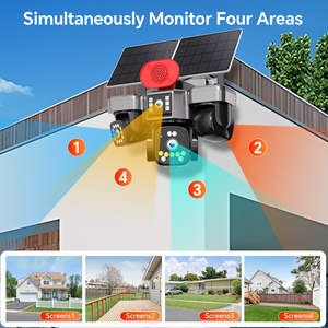 Caméra de sécurité solaire 16MP à 4 objectifs, panoramique 360° AOV, caméra CCTV sans fil 4G, système de <span class=keywords><strong>surveillance</strong></span> industrielle pour chantier de construction - Product Image 2