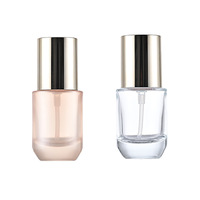 Flacon pompe en verre de 30 ml avec diffuseur à bâtonnets pour crème visage, fond épais, forme ronde, sérigraphié, cosmétique
