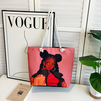 Bolsas de lona de algodón y poliéster lavables y reutilizables con impresión Digital de gran capacidad de estilo moderno superventas, bolsas de almacenamiento personalizadas