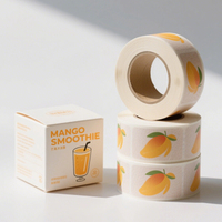 Étiquettes adhésives personnalisées, imprimées, imperméables, résistantes aux rayures et aux UV pour l'emballage de boissons, jus de mangue, café