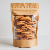 Pochette debout en papier kraft personnalisé sacs refermables de qualité alimentaire avec fermeture éclair recyclable pour les animaux de compagnie et les aliments en conserve