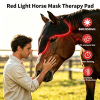 Masque de luminothérapie rouge pour chevaux 660nm 850nm – Soin de la tête équine par thérapie par lumière proche infrarouge pour chevaux