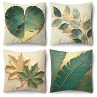 Taie d'oreiller à motif de feuilles de style moderne et housse de coussin de chambre à coucher pour hôtel, maison, salon, canapé