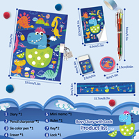 Carnet à Serrure Thème Dinosaure pour Garçons à Prix Bas, Ensemble de Papeterie Étudiant, Fournitures Scolaires en Gros
