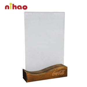 Personalizado respetuoso con el medio ambiente <span class=keywords><strong>NIHAO</strong></span> A4 A5 plástico acrílico madera Mesa menú soporte de exhibición soporte para interior al aire libre bar promoción - Product Image 4