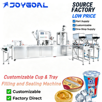 Machine de remplissage et de scellage de gobelets pour crème glacée, pâte de chocolat, sauce beurre de noix, houmous et autres produits en pâte, pour ligne d'emballage et de remplissage.
