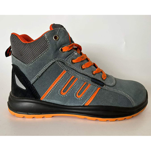 SFA4 Bottes de sécurité en daim gris-orange pour hommes, semelle anti-perforation, respirantes, chaussures de randonnée en plein air toutes saisons - Product Image 4