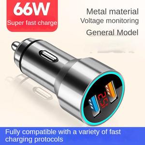 ที่ชาร์จไฟในรถทำจากโลหะทั้งหมด66W อะแดปเตอร์ USB <span class=keywords><strong>2</strong></span>พอร์ตคู่ชนิด C สำหรับชาร์จสถานีชาร์จในรถยนต์สินค้าออกใหม่ - Product Image 6