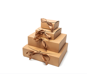 Mới đến nâu trắng đen Ribbon Hộp Quà Tặng tái chế vật liệu Vuông Sáng Tạo Ribbon BOW TIE Fancy sô cô la Kẹo hộp - Product Image 1