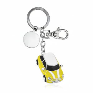 Portachiavi in Metallo Personalizzato con Logo a Tema Auto in Giallo/Nero Solo Portachiavi Senza Confezione - Product Image 2