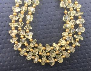 Piedra preciosa de cuarzo limón Natural, 22 piezas, cuentas con forma de pepitas facetadas para hacer joyas, joyería de cuarzo de piedra hermosa hecha a mano - Product Image 2