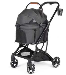 Оптовая продажа Роскошная Коляска 2 в 1, индивидуальная цветная со съемной корзиной для домашних животных, складная коляска для одной собаки - Product Image 1