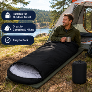 Saco de Dormir de Poliéster, Grueso y Cálido, Relleno de Algodón, para Adultos, para Acampar al Aire Libre y Viajar - Product Image 1