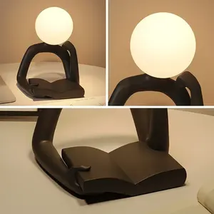 Patung abstrak Resin Modern, lampu LED Model kerajinan ornamen patung dekorasi rumah lemari anggur Desktop Hadiah Dekorasi