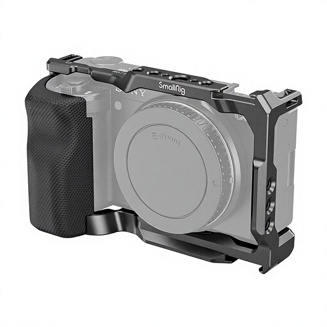 (Upgraded Version) Small Rig ZV-E10 Cage with Silicone Handle with Cold Shoe and Quick Release Plate for Sony ZV-E10 - 3538B
