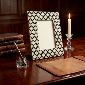 Elegant Customized Rectangular Wooden <b>Photo</b> <b>Frame</b> Handmade <b>Black</b> White Geometric Design Vertical Tabletop Display Classic Decor - Product Image 1