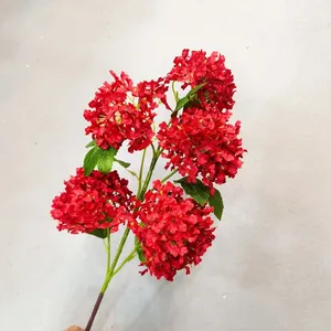 Fleurs en soie artificielles <span class=keywords><strong>pas</strong></span> chères, blanches, pour mariage et Noël, décoration pour la fête des mères, hydrangea boule de neige de haute qualité à 5 têtes - Product Image 6