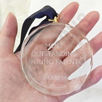 Médailles souvenirs en cristal plaques prix de gros école jeux de sport société récompenses en verre des employés exceptionnels