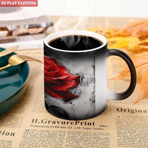 Tasse à sublimation artisanale thermosensible en céramique noire givrée 11oz, vierge pour DIY - Product Image 5