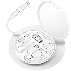 Mới 5 trong 1 đến đa chức năng 60W Cáp dữ liệu Hộp lưu trữ đa chức năng cáp USB sạc nhanh hộp cáp