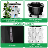Nouveau système hydroponique d'intérieur d'agriculture verticale 65L amélioré 14 couches 112 trous noyau de pompe de tour de planteur de légumes biologiques