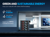 Batterie LiFePO4 24V 200Ah 5.12kWh avec écran LCD intelligent et contrôle par application pour systèmes solaires commerciaux et ESS de secours