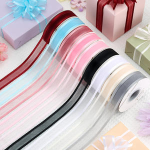 ริบบิ้นออร์แกนซ่าขอบกว้างรุ่น KBXS สำหรับตกแต่งเค้กวันเกิด งานแต่งงาน เทศกาลฤดูใบไม้ผลิ คริสต์มาส ดอกไม้ <span class=keywords><strong>ขนม</strong></span> และของตกแต่ง - Product Image 1