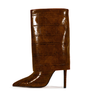 Stone Print Stiletto Women High Thin Heels Short <b>Booties</b> Girl's Wide Fit on <b>Ankle</b> Boots Big Size 47 Overlay Shoes - Product Image 1