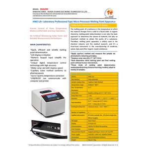 เครื่องทดสอบจุดหลอมเหลวอัตโนมัติ HMZ-1A+ ด้วยวิธีหลอดแคปิลลารีสำหรับการทดสอบยาและสารเคมี - Product Image 4