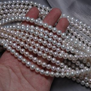 6mm Vòng tự nhiên nước ngọt Ngọc Trai Tự Làm Vòng Cổ Vòng tay trang sức hạt vật liệu bán buôn - Product Image 3