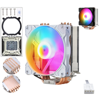 Pendingin CPU Komputer QiuzAim, 4/6 Tabung Tembaga, Kipas 120mm Warna Tetap, LGA2011/2011-3/2066/X79/x99 Desktop E5 Silent AM4
