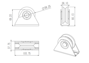 Prix usine V Groove Roulette En Acier Rigide Porte Rouleau Support Robuste Porte De <span class=keywords><strong>Garage</strong></span> Coulissante Rolling - Product Image 5