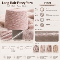 Hilo de fantasía tipo alpaca de pelo largo 1/9NM, esponjoso y peludo, mezcla de fantasía, para suéteres y bufandas, venta al por mayor a granel