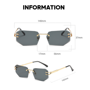 2025 טרנדי uv400 נשים משקפיים יוקרה חדש מסגרת קטנה משקפי שמש מתכת משקפי שמש - Product Image 5