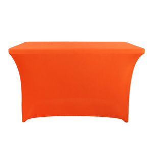 Phong cách truyền thống Khăn trải bàn màu đỏ đàn hồi phù hợp cho bảng cao Spandex chất liệu in kỹ thuật số màu sắc rắn cho các sự kiện đám cưới - Product Image 4