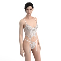 Ensemble de lingerie érotique pour femme, soutien-gorge et culotte en dentelle sexy, string brodé avec maintien à armatures